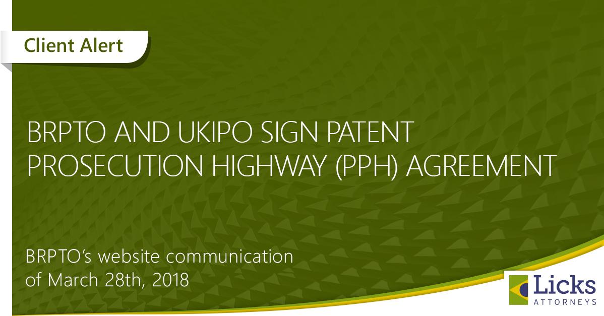 BRPTO and UKIPO sign patent prosecution highway (PPH) agreement