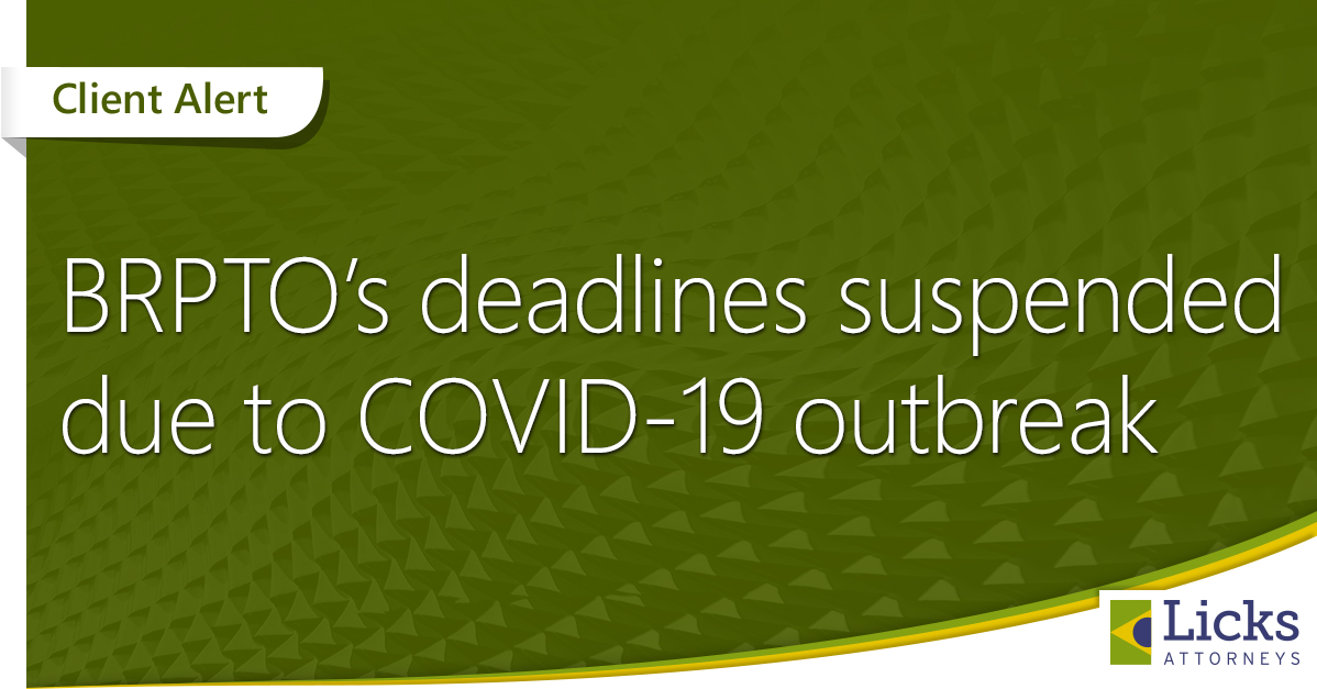 BRPTO’s deadlines suspended due to COVID-19 outbreak