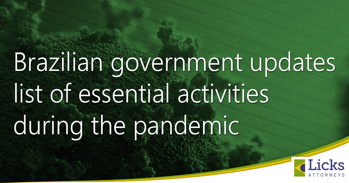 Brazilian government updates list of essential activities during the pandemic