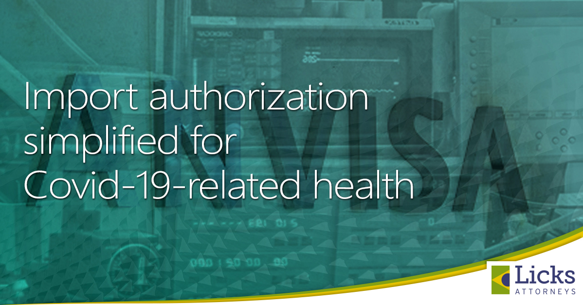 Import authorization simplified for Covid-19-related health products