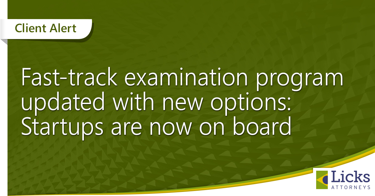 Fast-track examination program updated with new options: Startups are now on board