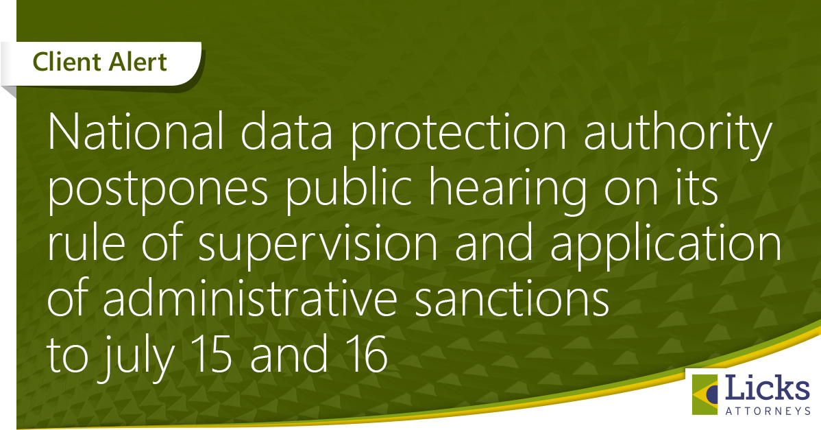 National Data Protection Authority postpones public hearing on its rule of supervision and application of administrative sanctions to july 15 and 16