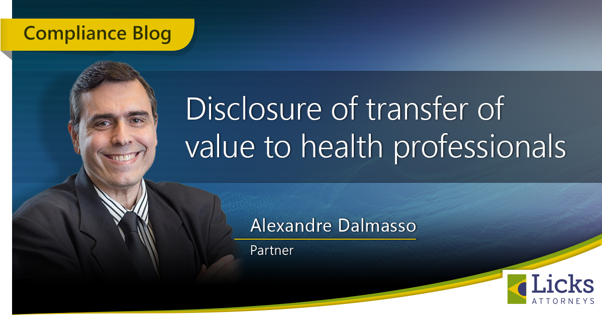 DISCLOSURE OF TRANSFER OF VALUE TO HEALTH PROFESSIONALS