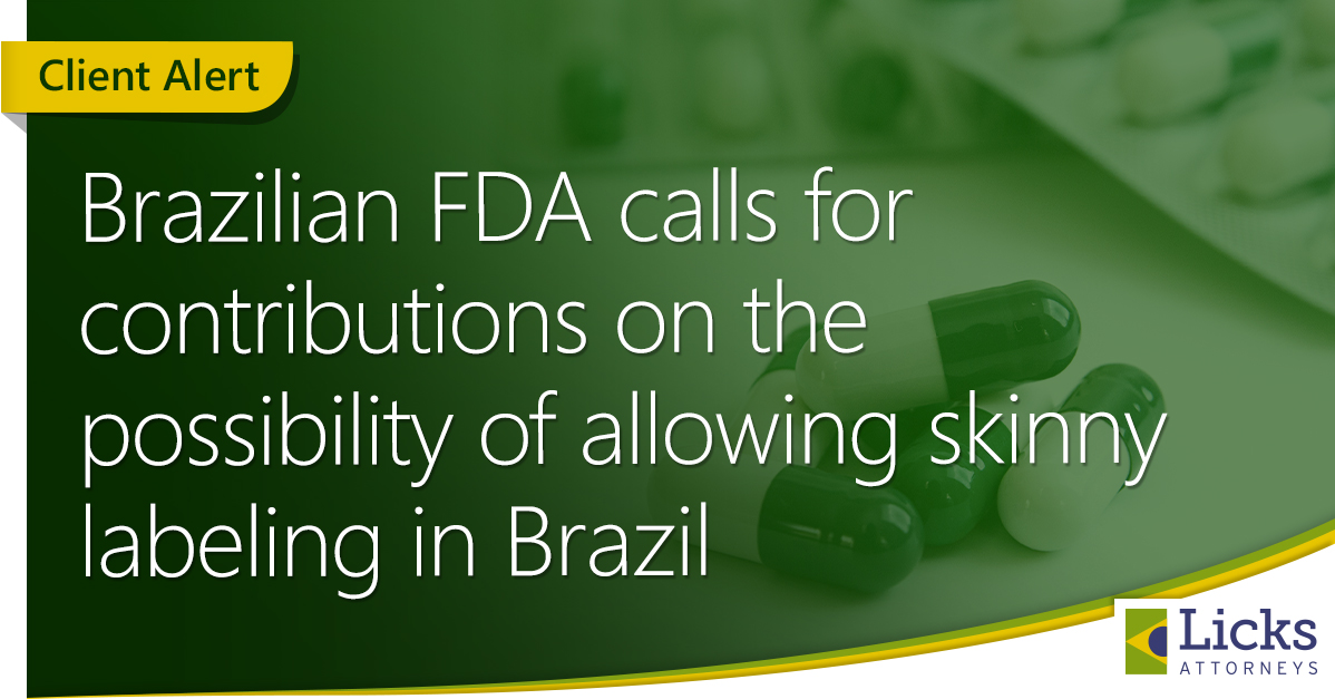 Brazilian FDA calls for contributions on the possibility of allowing skinny labeling in Brazil