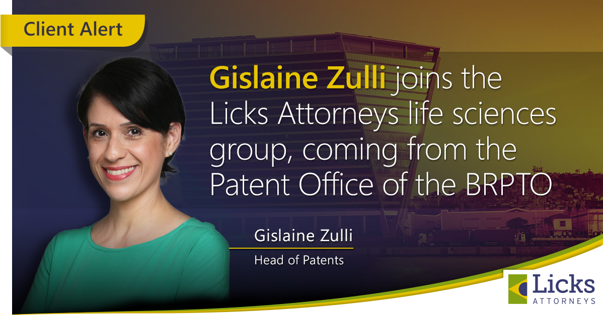 Gislaine Zulli joins the Licks Attorneys life sciences group, coming from the Patent Office of the BRPTO